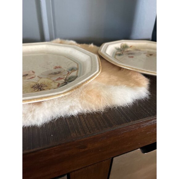 Two‎ Firenze 902 Mikasa Dinner Plate Avante Ivory pink yellow flowers retro 80s - Picture 7 of 9